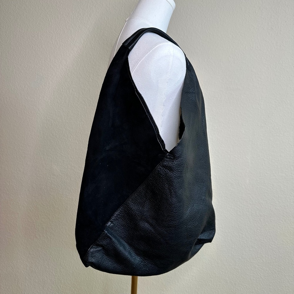 Anthropologie Shiraleigh Arden Slouchy Hobo Bag Vegan Leather Suede Tote Minimal